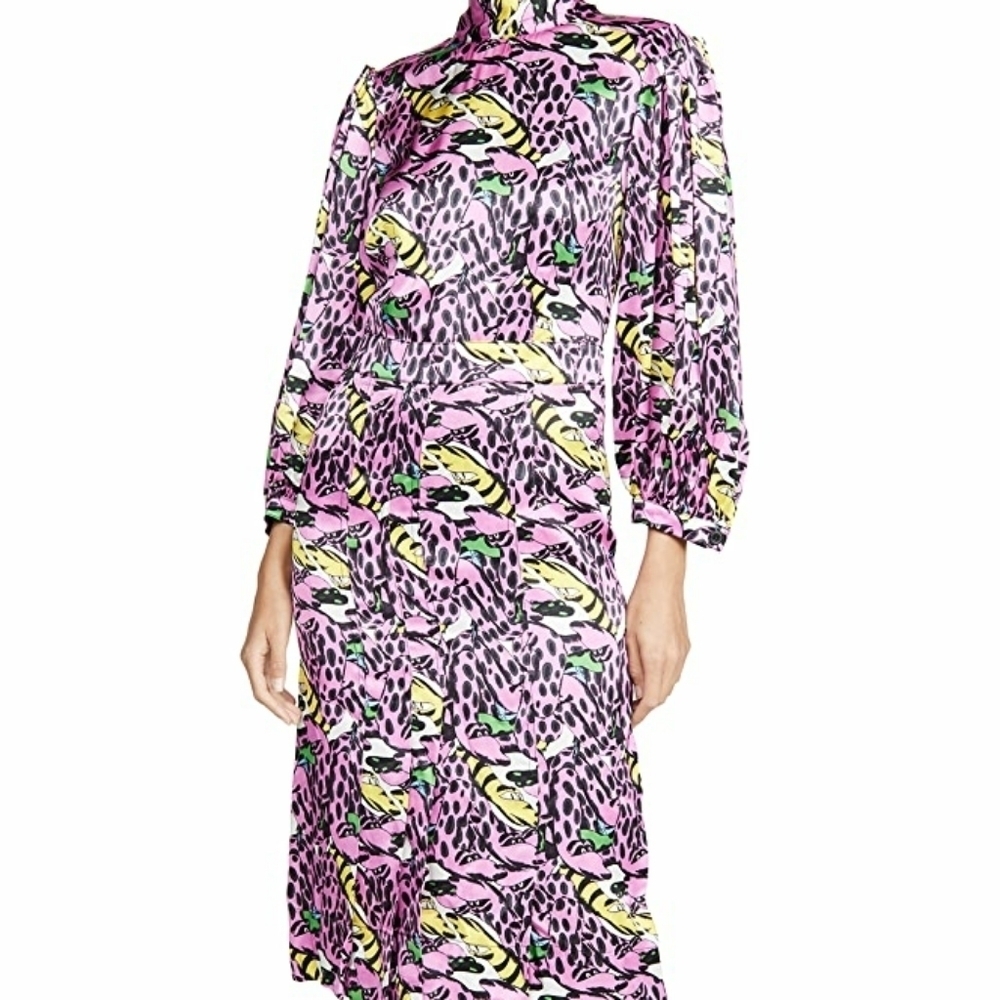 Marni Dress Silk Print‎ Midi Sz 38
